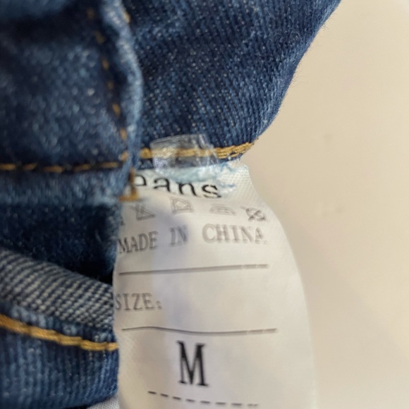 NWT AVA COSTUME Blue Denim Ripped Distressed Bib Overalls size Medium - Picture 11 of 13